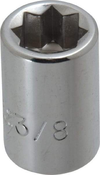 Proto - 3/8", 3/8" Drive, Standard Hand Socket - 8 Points, 1-5/64" OAL, Chrome Finish - Eagle Tool & Supply