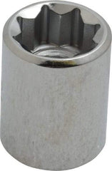 Proto - 1/2", 3/8" Drive, Standard Hand Socket - 8 Points, 1-1/8" OAL, Chrome Finish - Eagle Tool & Supply