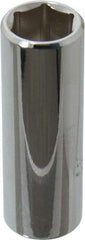 Proto - 1/2", 3/8" Drive, Deep Hand Socket - 6 Points, 2-1/8" OAL, Chrome Finish - Eagle Tool & Supply