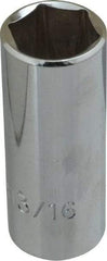 Proto - 13/16", 3/8" Drive, Deep Hand Socket - 6 Points, 2-3/4" OAL, Chrome Finish - Eagle Tool & Supply