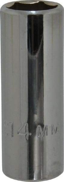 Proto - 3/8" Drive, Deep Hand Socket - 6 Points, 2-1/8" OAL, Chrome Vanadium, Chrome Finish - Eagle Tool & Supply