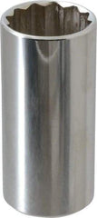 Proto - 1", 3/8" Drive, Deep Hand Socket - 12 Points, 2-3/4" OAL, Chrome Finish - Eagle Tool & Supply