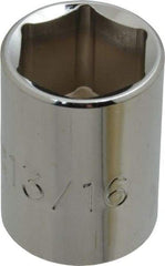 Proto - 13/16", 1/2" Drive, Standard Hand Socket - 6 Points, 1-1/2" OAL, Chrome Finish - Eagle Tool & Supply