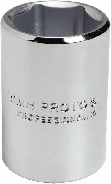 Proto - 15/16", 1/2" Drive, Standard Hand Socket - 6 Points, 1-9/16" OAL, Chrome Finish - Eagle Tool & Supply
