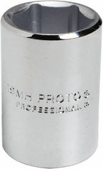 Proto - 15/16", 1/2" Drive, Standard Hand Socket - 6 Points, 1-9/16" OAL, Chrome Finish - Eagle Tool & Supply