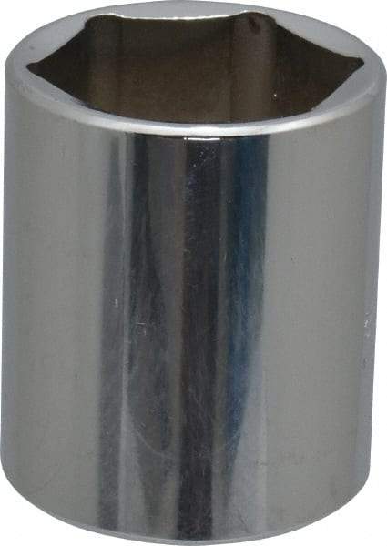 Proto - 1-1/8", 1/2" Drive, Standard Hand Socket - 6 Points, 1-3/4" OAL, Chrome Finish - Eagle Tool & Supply