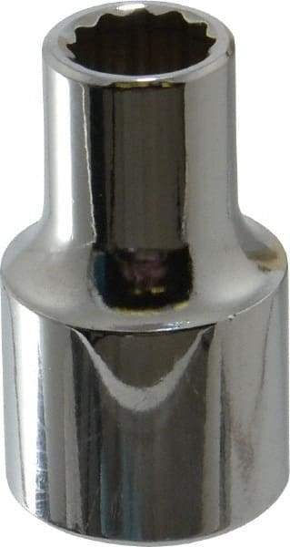 Proto - 3/8", 1/2" Drive, Standard Hand Socket - 12 Points, 1-31/64" OAL, Chrome Finish - Eagle Tool & Supply