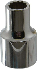 Proto - 3/8", 1/2" Drive, Standard Hand Socket - 12 Points, 1-31/64" OAL, Chrome Finish - Eagle Tool & Supply