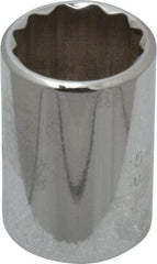 Proto - 3/4", 1/2" Drive, Standard Hand Socket - 12 Points, 1-1/2" OAL, Chrome Finish - Eagle Tool & Supply