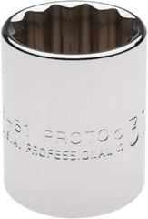 Proto - 31/32", 1/2" Drive, Standard Hand Socket - 12 Points, 1-9/16" OAL, Chrome Finish - Eagle Tool & Supply