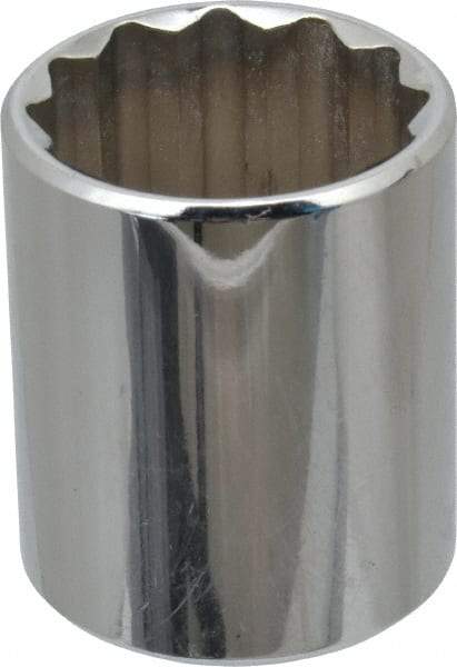 Proto - 1", 1/2" Drive, Standard Hand Socket - 12 Points, 1-9/16" OAL, Chrome Finish - Eagle Tool & Supply