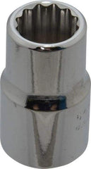 Proto - 1/2" Drive, Standard Hand Socket - 12 Points, 1-1/2" OAL, Chrome Finish - Eagle Tool & Supply