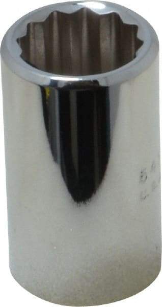 Proto - 1/2" Drive, Standard Hand Socket - 12 Points, 1-1/2" OAL, Chrome Finish - Eagle Tool & Supply