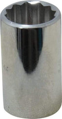 Proto - 1/2" Drive, Standard Hand Socket - 12 Points, 1-1/2" OAL, Chrome Vanadium, Chrome Finish - Eagle Tool & Supply