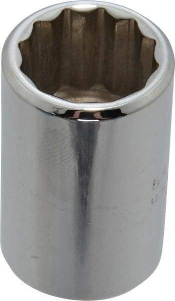 Proto - 1/2" Drive, Standard Hand Socket - 12 Points, 1-1/2" OAL, Chrome Finish - Eagle Tool & Supply