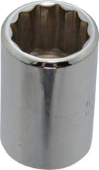 Proto - 1/2" Drive, Standard Hand Socket - 12 Points, 1-1/2" OAL, Chrome Finish - Eagle Tool & Supply