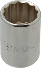 Proto - 1/2" Drive, Standard Hand Socket - 12 Points, 1-1/2" OAL, Chrome Finish - Eagle Tool & Supply