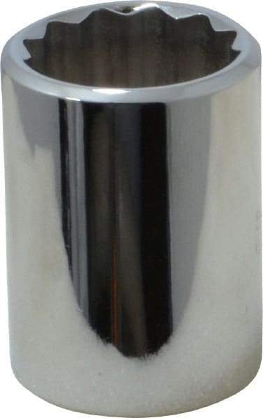 Proto - 1/2" Drive, Standard Hand Socket - 12 Points, 1-1/2" OAL, Chrome Vanadium, Chrome Finish - Eagle Tool & Supply