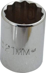 Proto - 1/2" Drive, Standard Hand Socket - 12 Points, 1-7/16" OAL, Chrome Finish - Eagle Tool & Supply