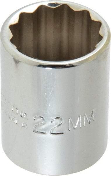 Proto - 1/2" Drive, Standard Hand Socket - 12 Points, 1-17/32" OAL, Chrome Finish - Eagle Tool & Supply