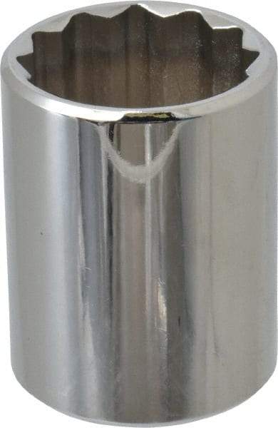 Proto - 1/2" Drive, Standard Hand Socket - 12 Points, 1-17/32" OAL, Chrome Finish - Eagle Tool & Supply