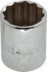 Proto - 1/2" Drive, Standard Hand Socket - 12 Points, 1-17/32" OAL, Chrome Vanadium, Chrome Finish - Eagle Tool & Supply