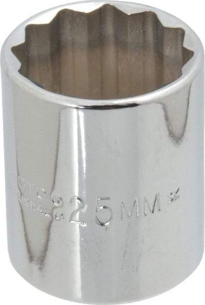 Proto - 1/2" Drive, Standard Hand Socket - 12 Points, 1-17/32" OAL, Chrome Finish - Eagle Tool & Supply