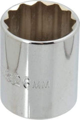 Proto - 1/2" Drive, Standard Hand Socket - 12 Points, 1-17/32" OAL, Chrome Finish - Eagle Tool & Supply