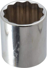 Proto - 1/2" Drive, Standard Hand Socket - 12 Points, 1-25/32" OAL, Chrome Finish - Eagle Tool & Supply