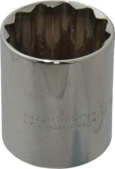 Proto - 1/2" Drive, Standard Hand Socket - 12 Points, 1-25/32" OAL, Chrome Finish - Eagle Tool & Supply