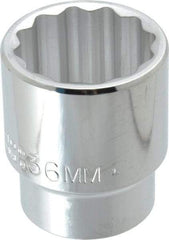 Proto - 1/2" Drive, Standard Hand Socket - 12 Points, 2-1/4" OAL, Chrome Finish - Eagle Tool & Supply