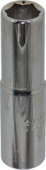 Proto - 9/16", 1/2" Drive, Deep Hand Socket - 6 Points, 3-1/4" OAL, Chrome Finish - Eagle Tool & Supply