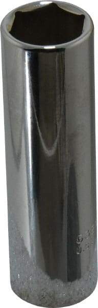 Proto - 11/16", 1/2" Drive, Deep Hand Socket - 6 Points, 3-1/4" OAL, Chrome Finish - Eagle Tool & Supply