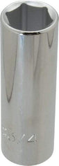 Proto - 3/4", 1/2" Drive, Deep Hand Socket - 6 Points, 3-1/4" OAL, Chrome Finish - Eagle Tool & Supply