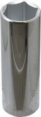 Proto - 13/16", 1/2" Drive, Deep Hand Socket - 6 Points, 3-1/4" OAL, Chrome Finish - Eagle Tool & Supply