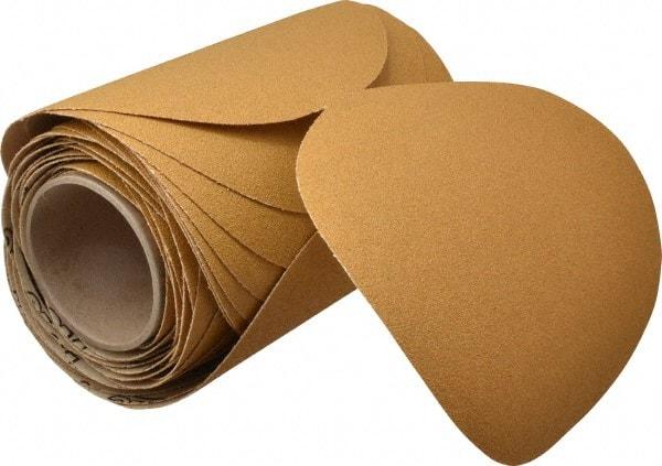 3M - 8" Diam, 60 Grit Aluminum Oxide Adhesive PSA Disc - Medium Grade, Gold, F Weighted Backing, Flexible, Use with Random Orbital Sanders - Eagle Tool & Supply