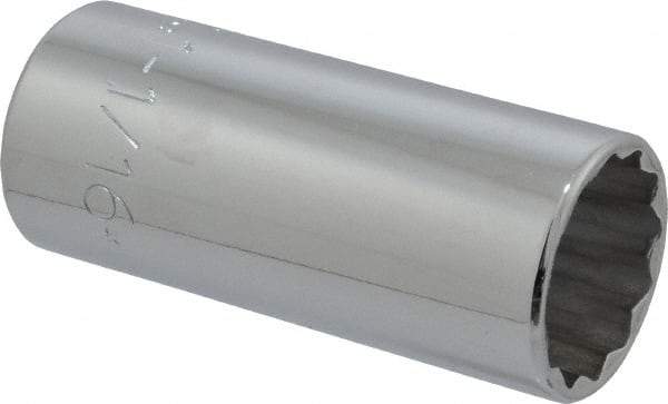 Proto - 1-1/16", 1/2" Drive, Deep Hand Socket - 12 Points, 3-1/4" OAL, Chrome Finish - Eagle Tool & Supply