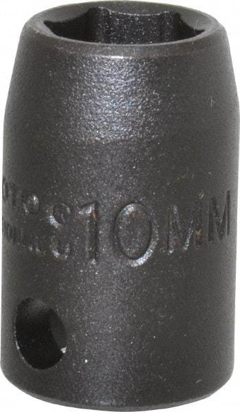 Proto - 3/8" Drive 10mm Standard Impact Socket - 6 Points, 1-1/32" OAL - Eagle Tool & Supply