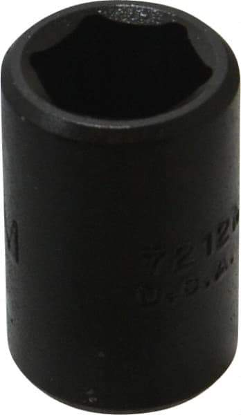 Proto - 3/8" Drive 12mm Standard Impact Socket - 6 Points, 1-1/32" OAL - Eagle Tool & Supply