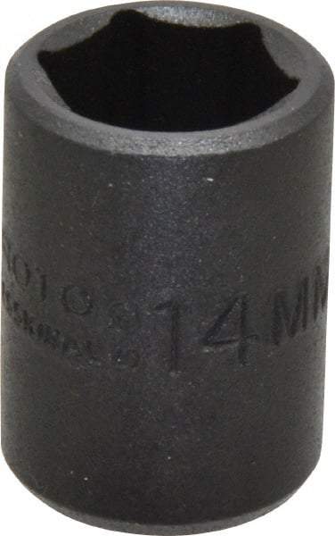 Proto - 3/8" Drive 14mm Standard Impact Socket - 6 Points, 1-3/32" OAL - Eagle Tool & Supply