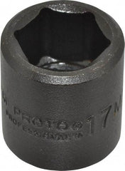 Proto - 3/8" Drive 17mm Standard Impact Socket - 6 Points, 1-3/32" OAL - Eagle Tool & Supply