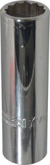 Proto - 1/2" Drive, Deep Hand Socket - 12 Points, 3-1/4" OAL, Chrome Finish - Eagle Tool & Supply