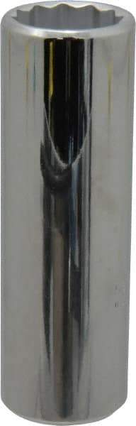 Proto - 1/2" Drive, Deep Hand Socket - 12 Points, 3-1/4" OAL, Chrome Finish - Eagle Tool & Supply