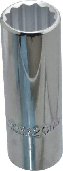 Proto - 1/2" Drive, Deep Hand Socket - 12 Points, 3-1/4" OAL, Chrome Finish - Eagle Tool & Supply