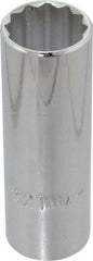 Proto - 1/2" Drive, Deep Hand Socket - 12 Points, 3-1/4" OAL, Chrome Finish - Eagle Tool & Supply