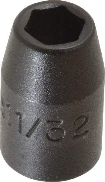 Proto - 3/8" Drive 11/32" Standard Impact Socket - 6 Points, 1-3/32" OAL - Eagle Tool & Supply