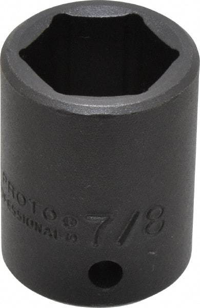 Proto - 1/2" Drive 7/8" Standard Impact Socket - 6 Points, 1-5/8" OAL - Eagle Tool & Supply