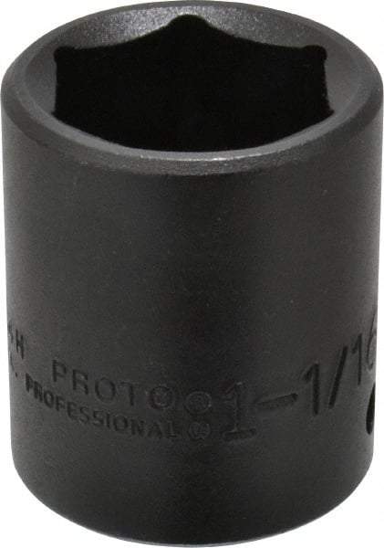 Proto - 1/2" Drive 1-1/16" Standard Impact Socket - 6 Points, 1-3/4" OAL - Eagle Tool & Supply