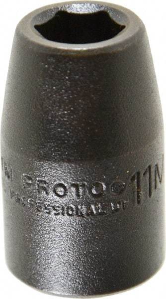 Proto - 1/2" Drive 11mm Standard Impact Socket - 6 Points, 1-1/2" OAL - Eagle Tool & Supply