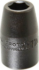 Proto - 1/2" Drive 11mm Standard Impact Socket - 6 Points, 1-1/2" OAL - Eagle Tool & Supply